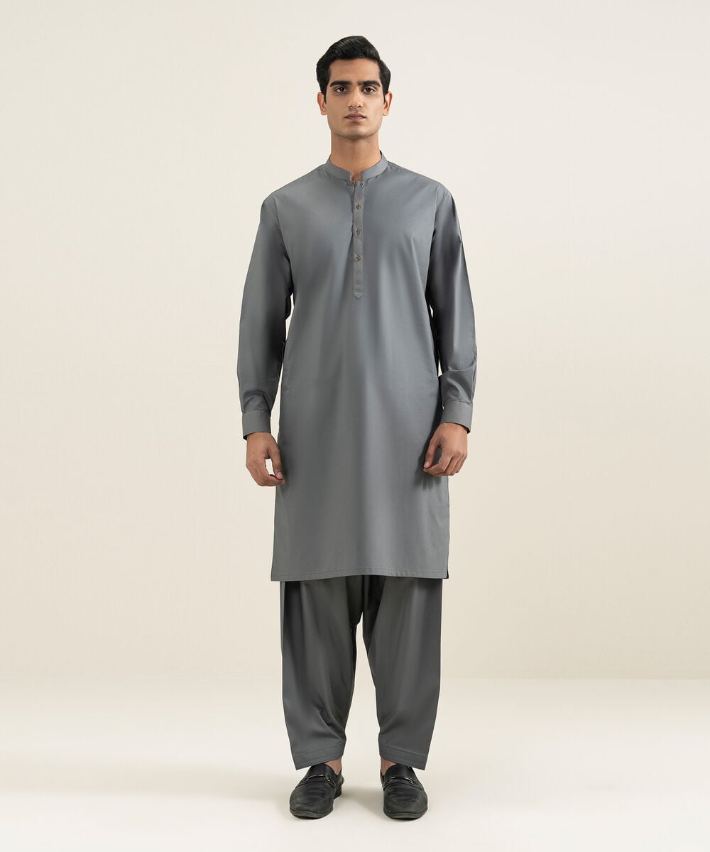 Premium Cotton Suit — Sapphire
