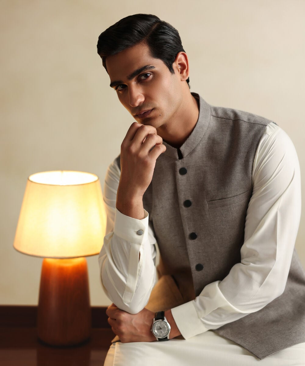 Organic Fabric  Waistcoat — Sapphire
