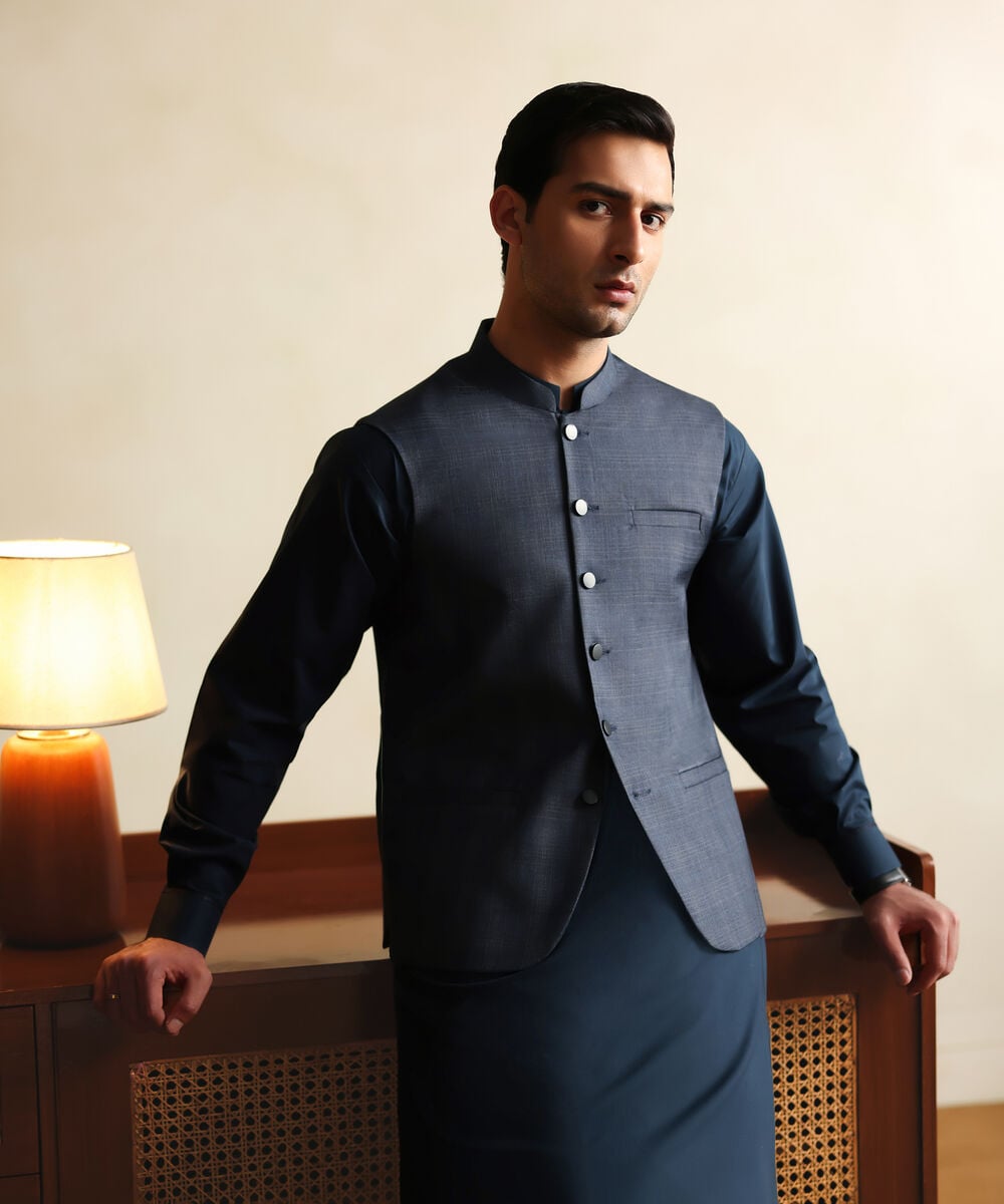 Premium Suiting Waistcoat — Sapphire