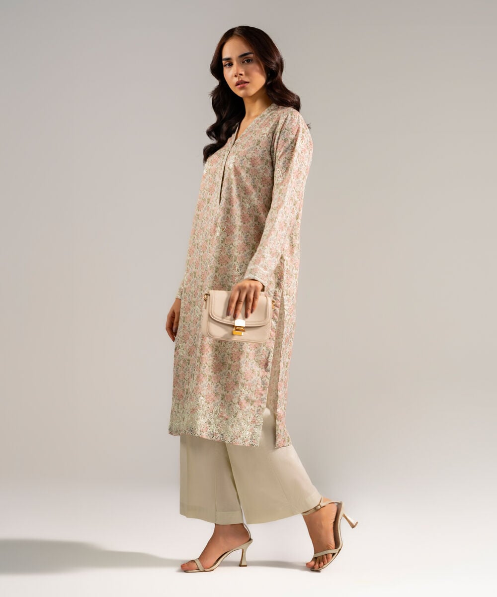 2 Piece - Embroidered Zari Lawn Suit — Sapphire view 3