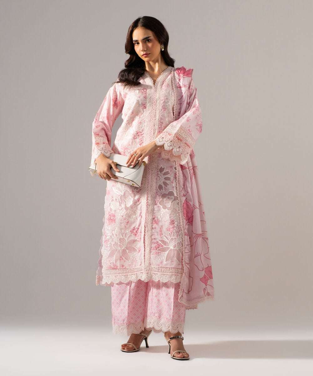3 Piece - Embroidered Jacquard Suit — Sapphire