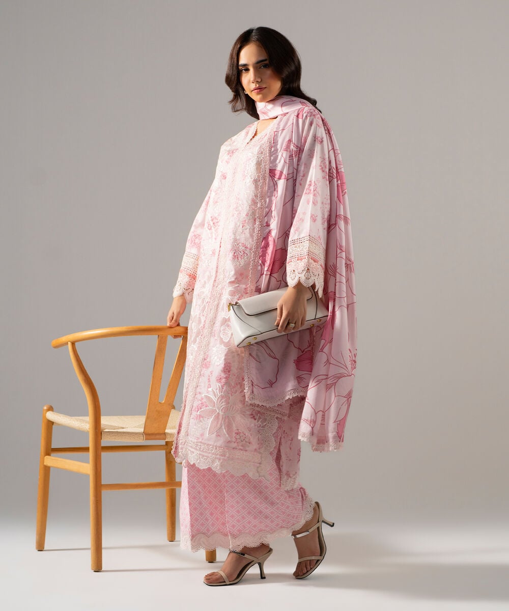 3 Piece - Embroidered Jacquard Suit โ Sapphire view 3