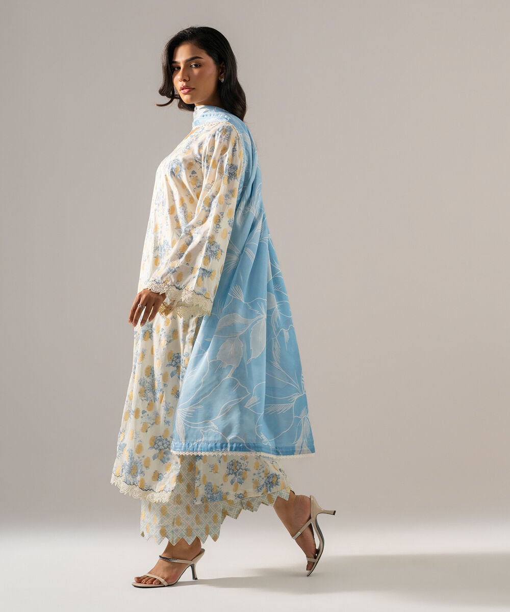 3 Piece - Printed Jacquard Suit โ Sapphire view 3