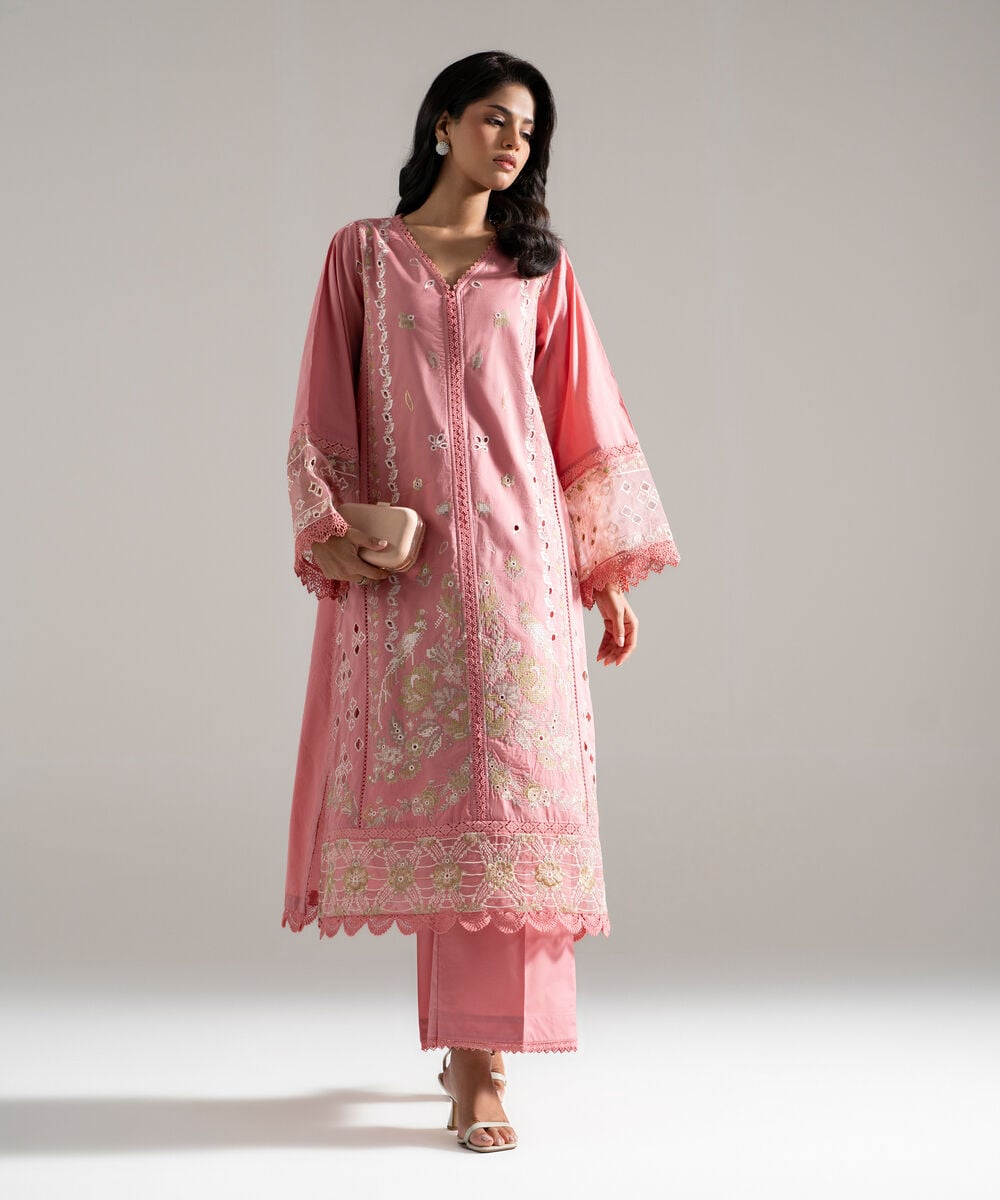 Embroidered Khaddi Net Dupatta — Sapphire