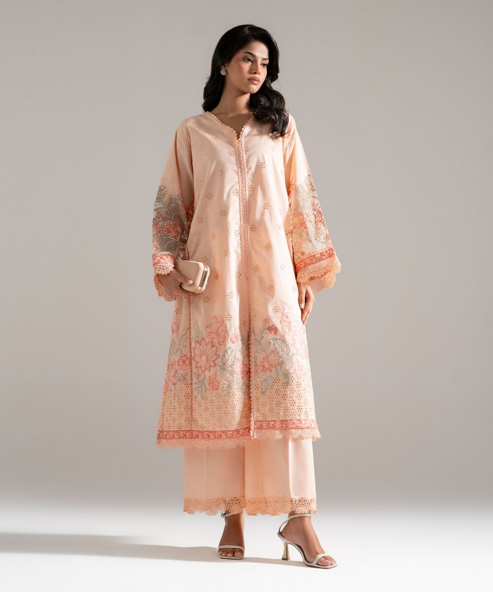 Embroidered Khaddi Net Dupatta — Sapphire