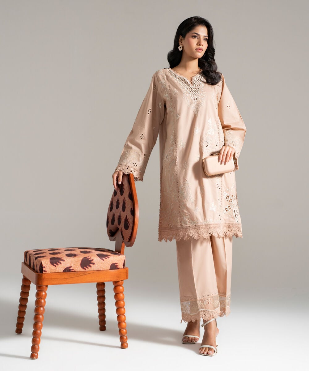 2 Piece - Embroidered Lawn Suit — Sapphire