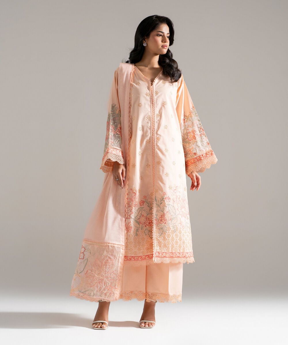 2 Piece - Embroidered Lawn Suit — Sapphire