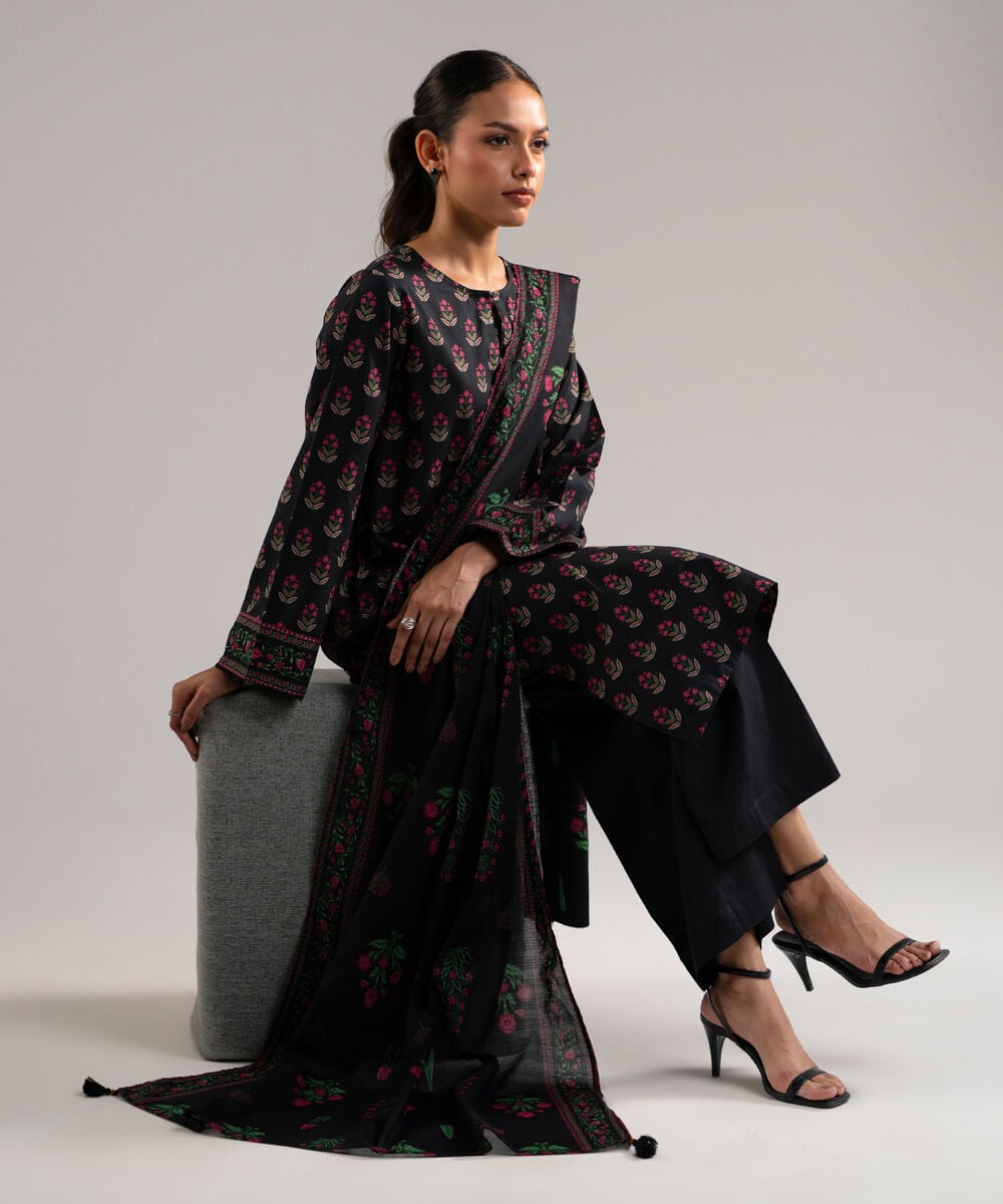 3 Piece - Printed Lawn Suit — Sapphire