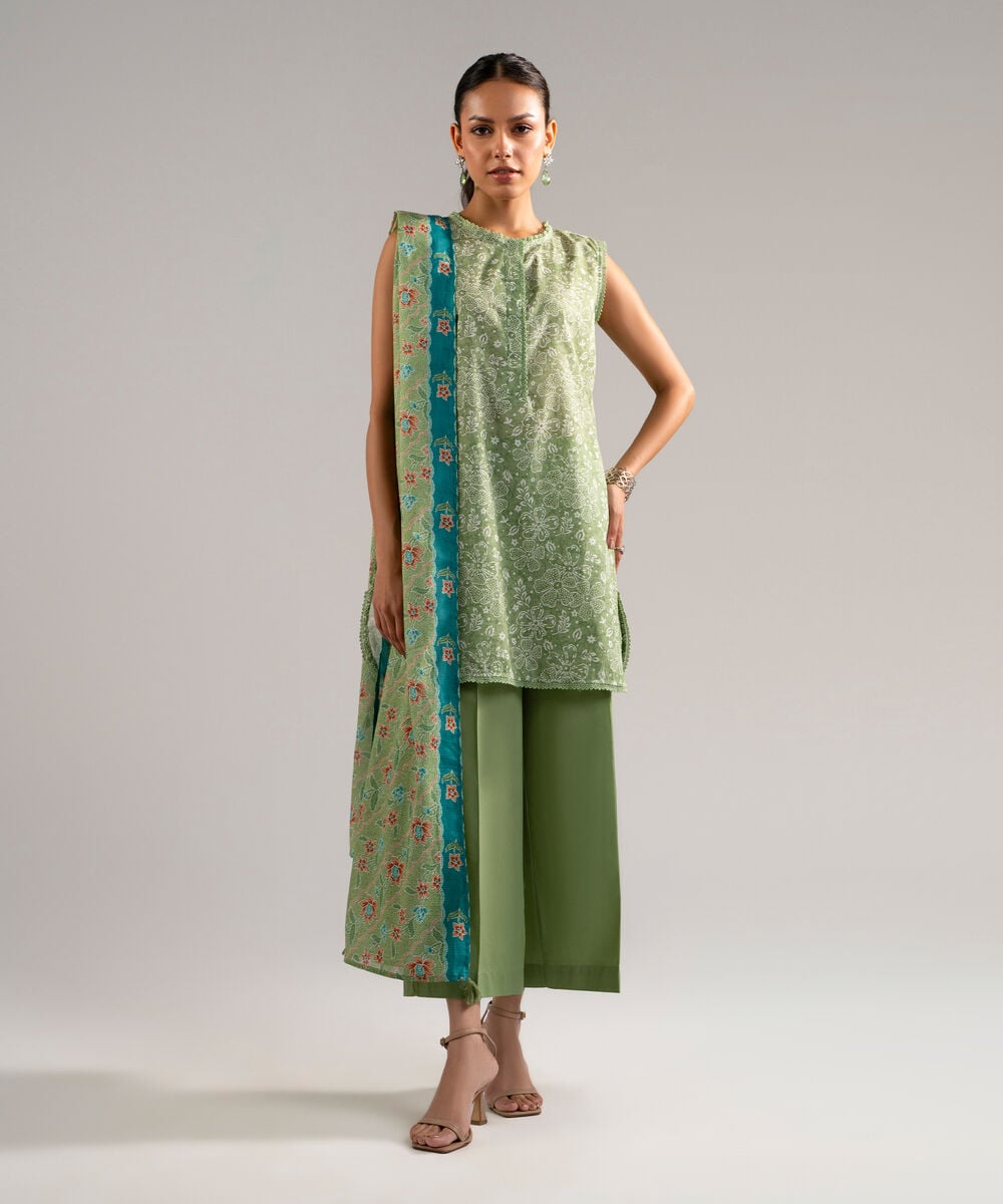 3 Piece - Printed Lawn Suit — Sapphire view 3