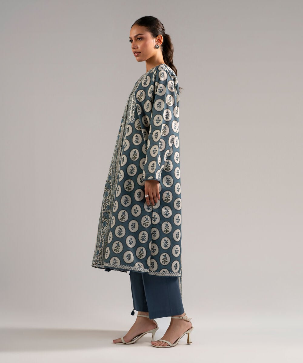 3 Piece - Embroidered Lawn Suit — Sapphire view 3