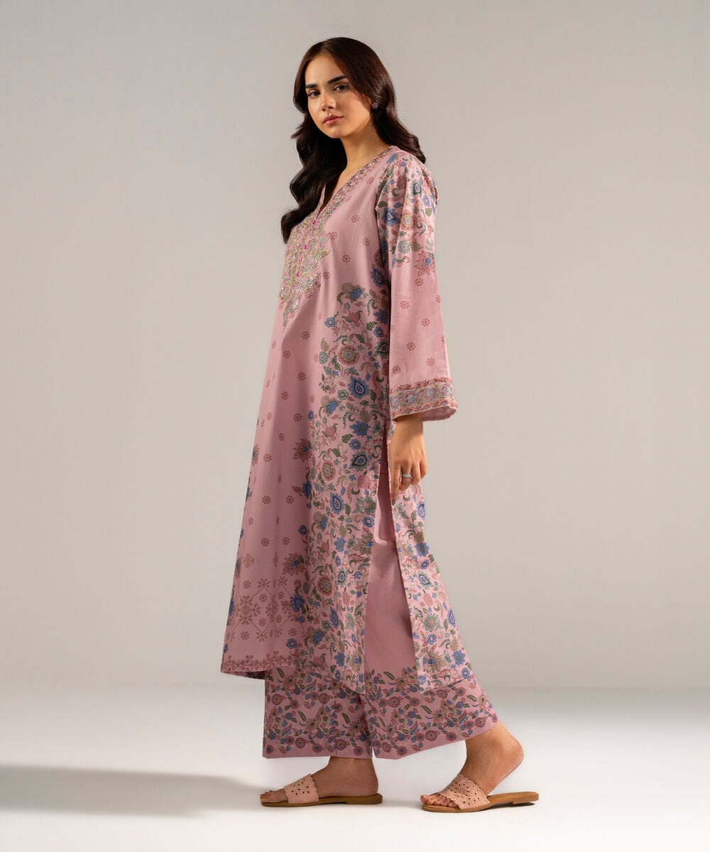 2 Piece - Embroidered Cambric Suit โ Sapphire view 3