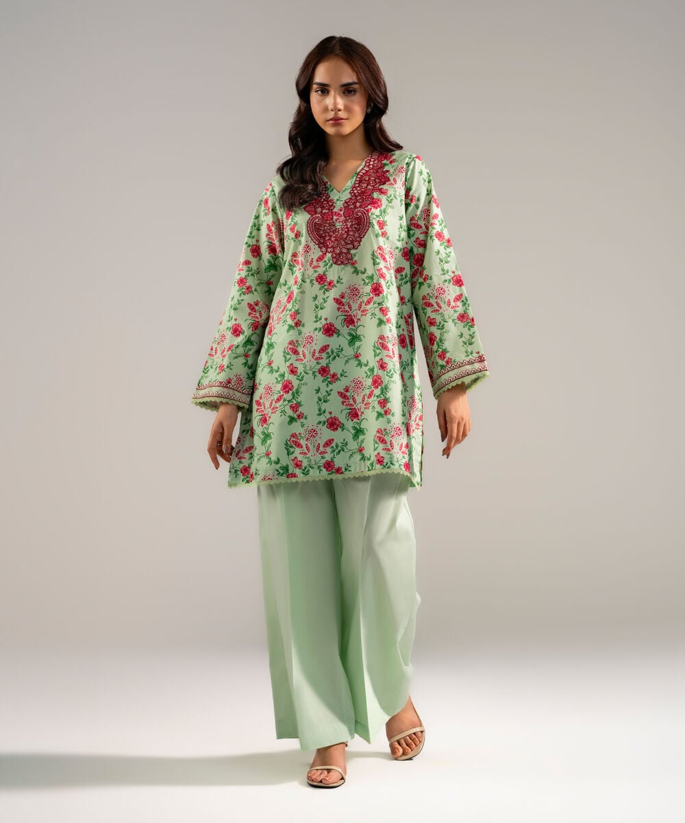 2 Piece - Embroidered Cambric Suit — Sapphire