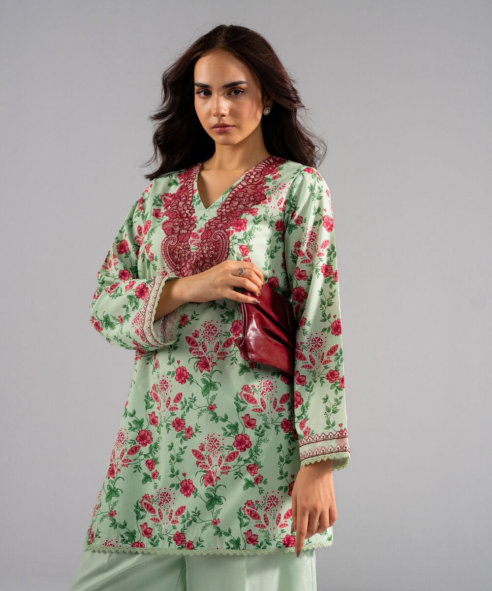 2 Piece - Embroidered Cambric Suit โ Sapphire view 3
