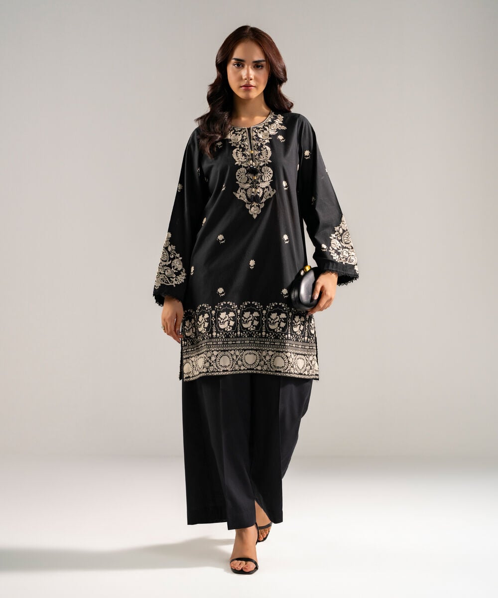 2 Piece - Embroidered Cambric Suit โ Sapphire view 3