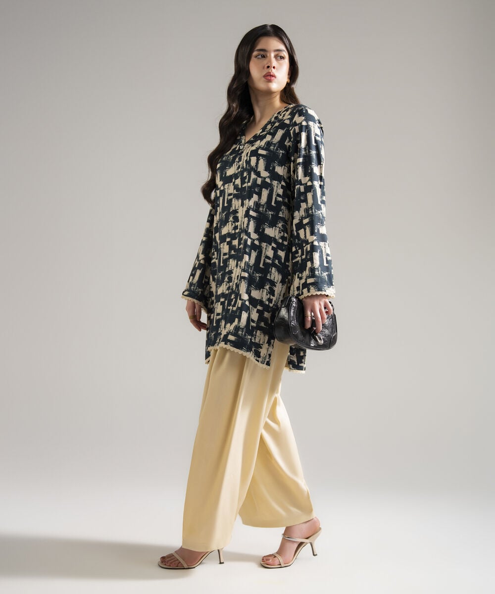 2 Piece - Printed Arabic Lawn Suit — Sapphire view 3
