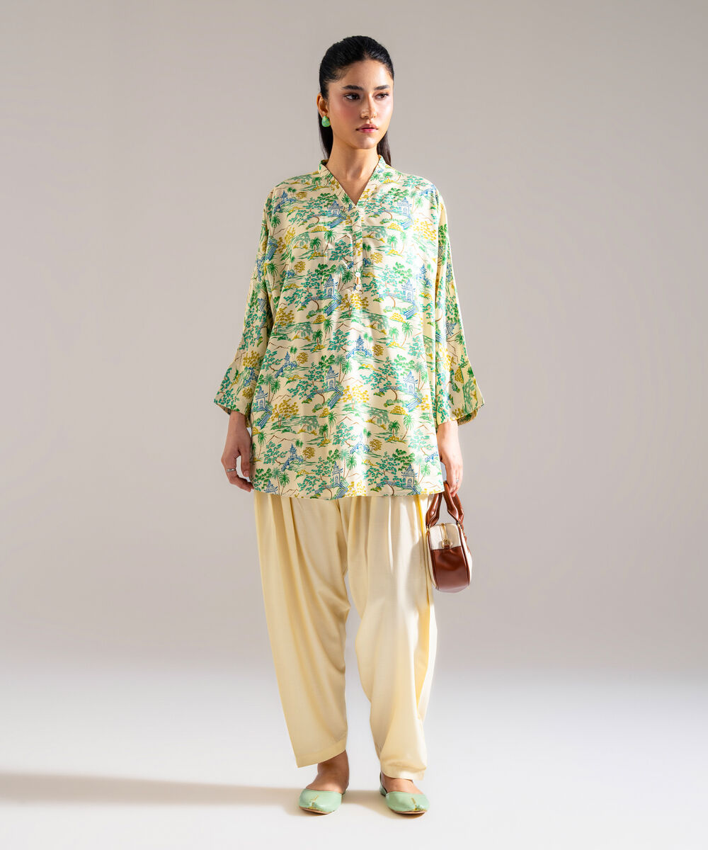 2 Piece - Printed Arabic Lawn Suit — Sapphire