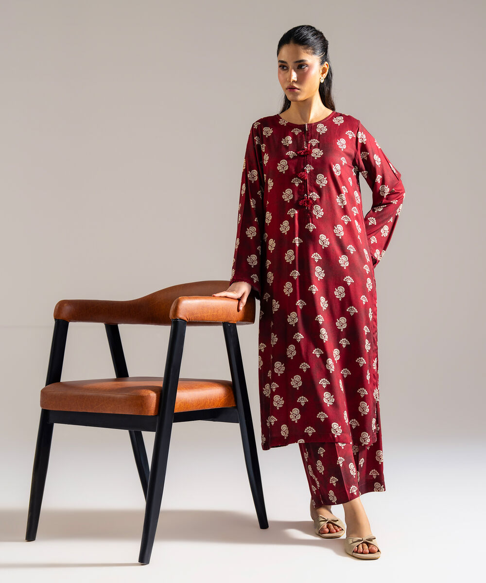 2 Piece - Printed Arabic Lawn Suit — Sapphire