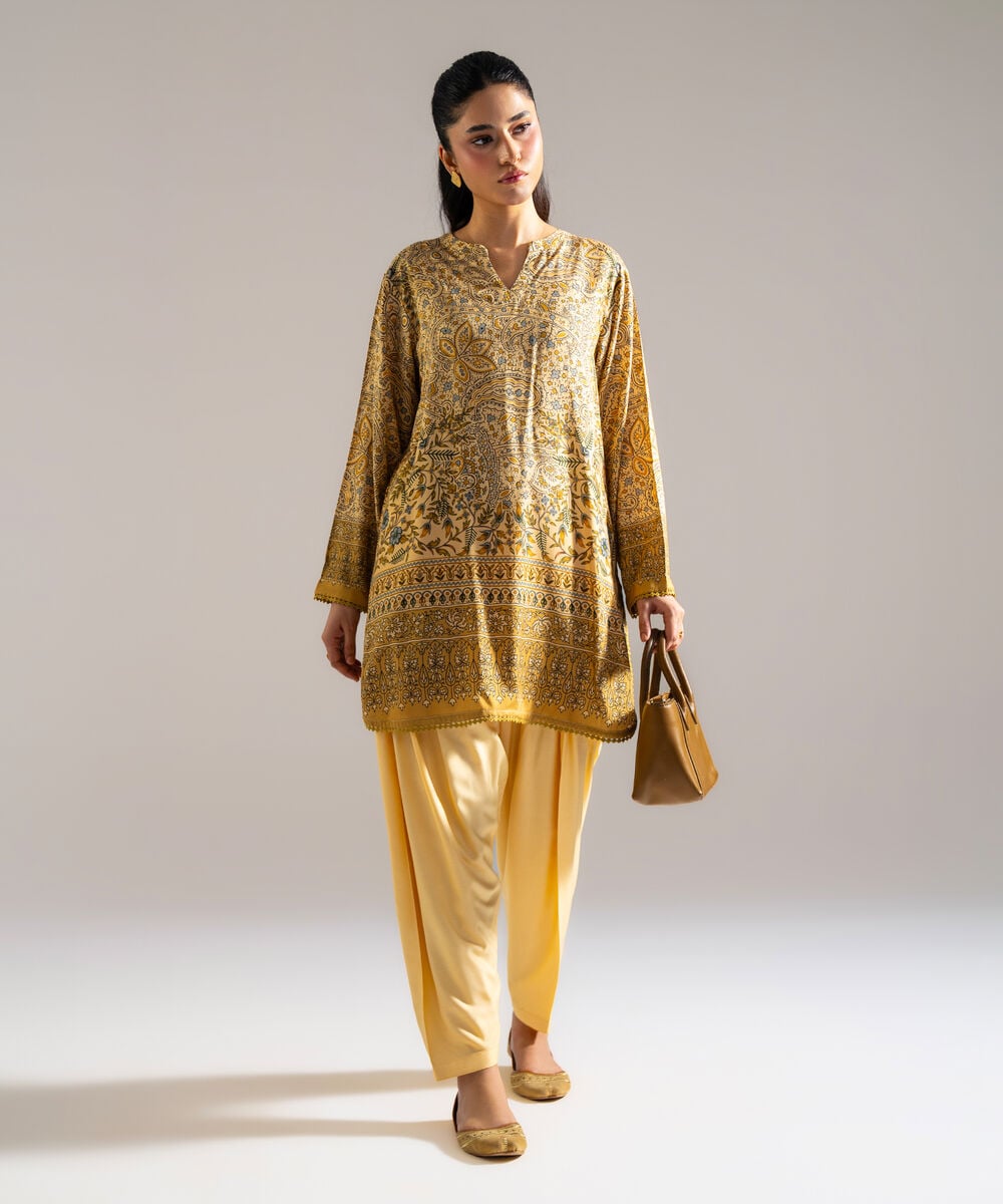 2 Piece - Printed Arabic Lawn Suit — Sapphire