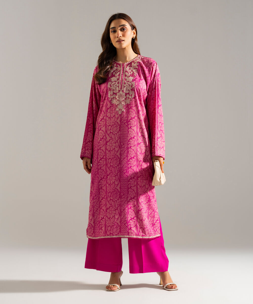 2 Piece - Embroidered Arabic Lawn Suit — Sapphire