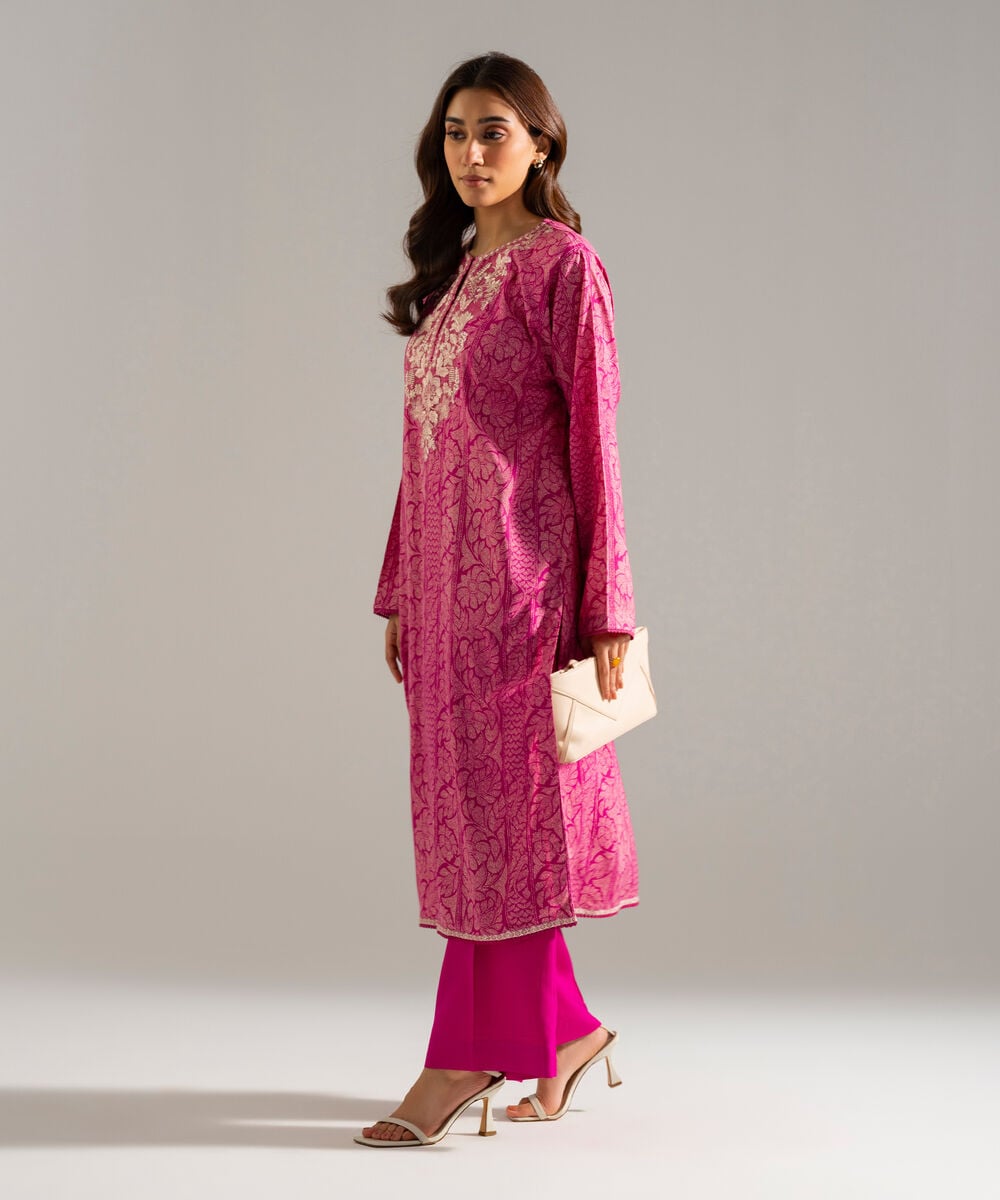 2 Piece - Embroidered Arabic Lawn Suit — Sapphire view 3