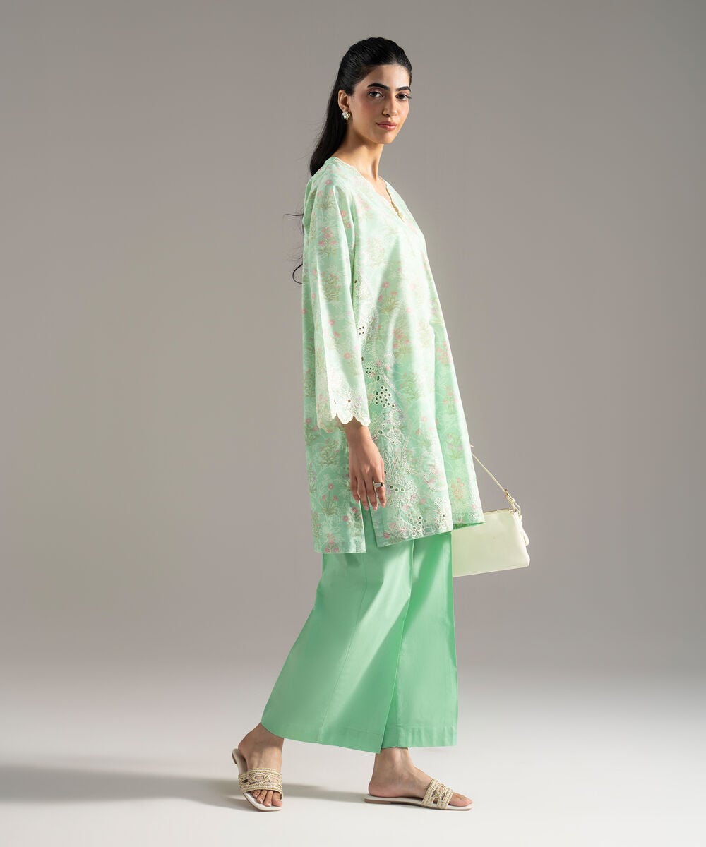 2 Piece - Embroidered Cotton Viscose Suit — Sapphire view 3
