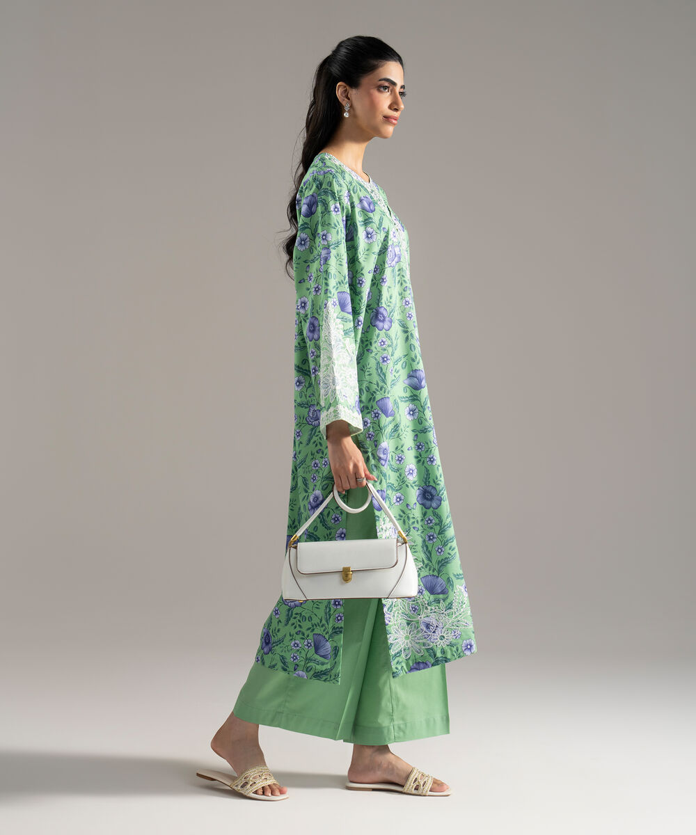 2 Piece - Embroidered Cotton Viscose Suit — Sapphire view 3