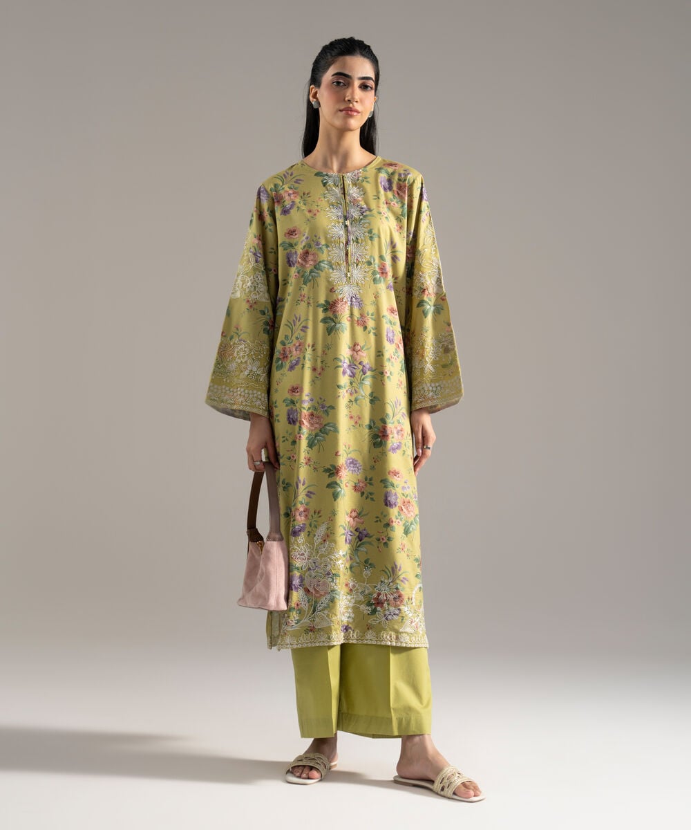 2 Piece - Embroidered Cotton Viscose Suit — Sapphire