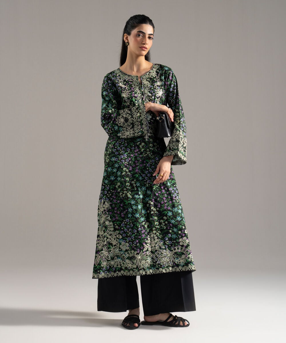 2 Piece - Embroidered Cotton Viscose Suit — Sapphire