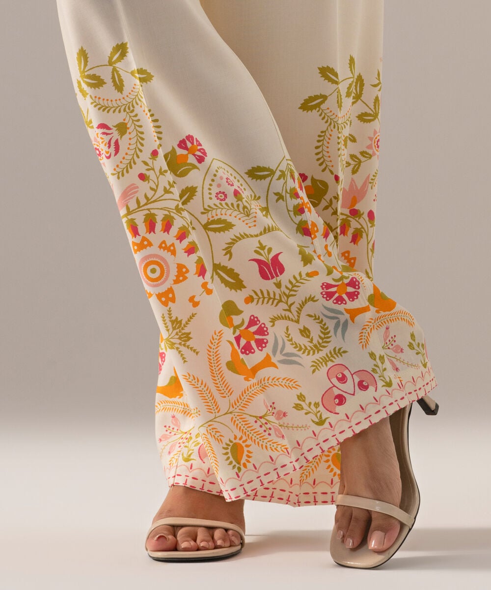 Printed Arabic Lawn Shirt — Sapphire