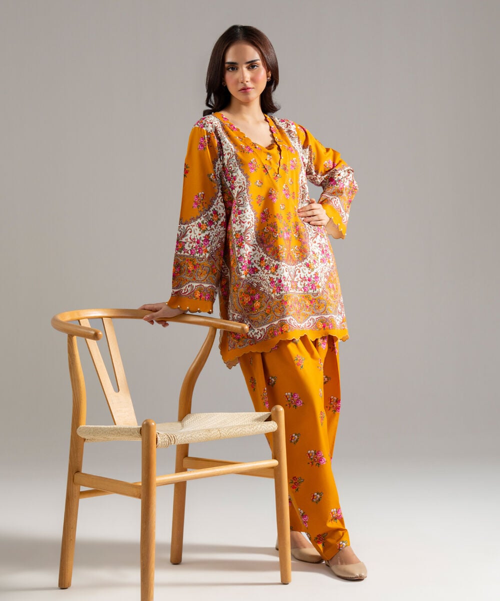 Printed Cambric Skinny Shalwar โ Sapphire view 3