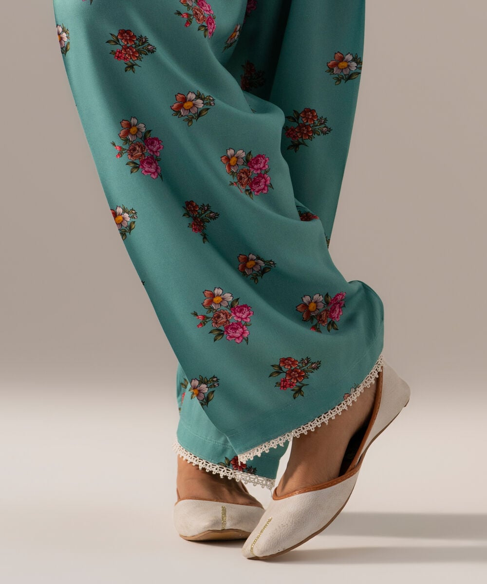 Printed Arabic Cambric Shalwar — Sapphire