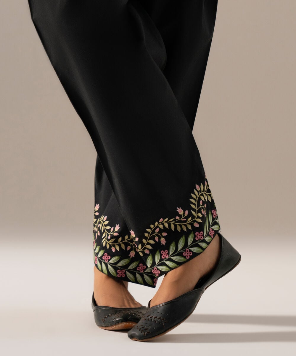 Printed Cambric Skinny Shalwar — Sapphire