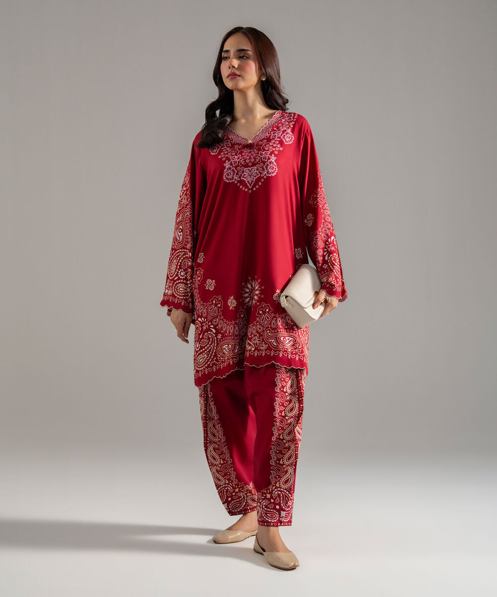 Printed Cambric Skinny Shalwar โ Sapphire view 3