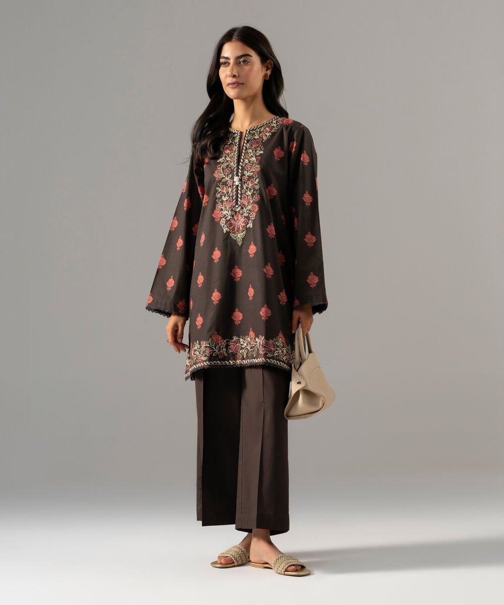 2 Piece - Embroidered Lawn Suit — Sapphire