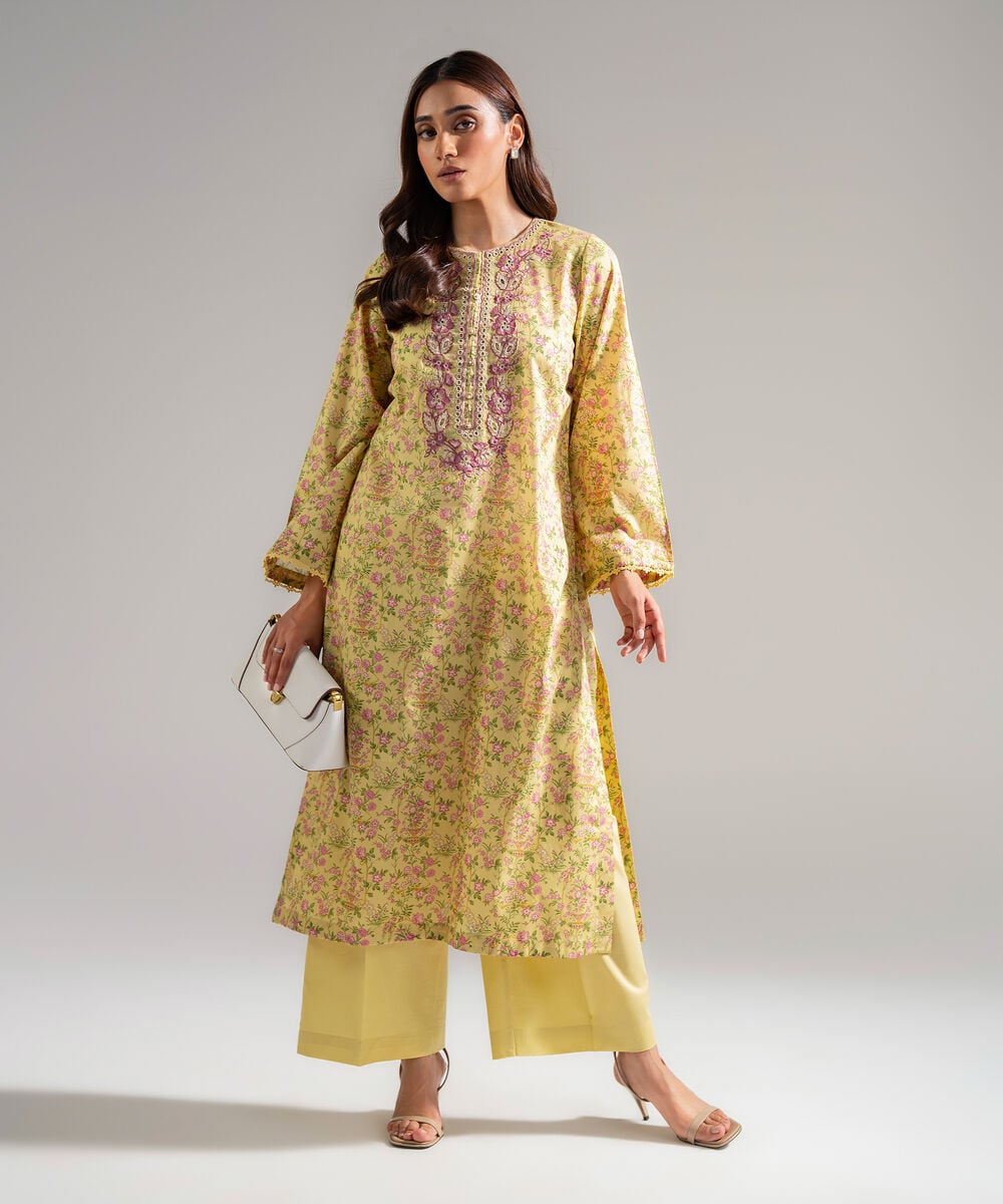 2 Piece - Embroidered Lawn Suit — Sapphire