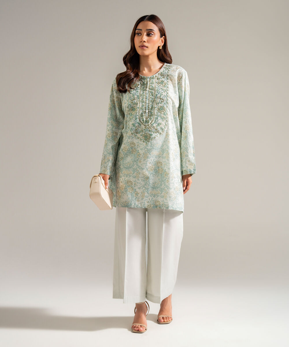 2 Piece - Embroidered Lawn Suit — Sapphire