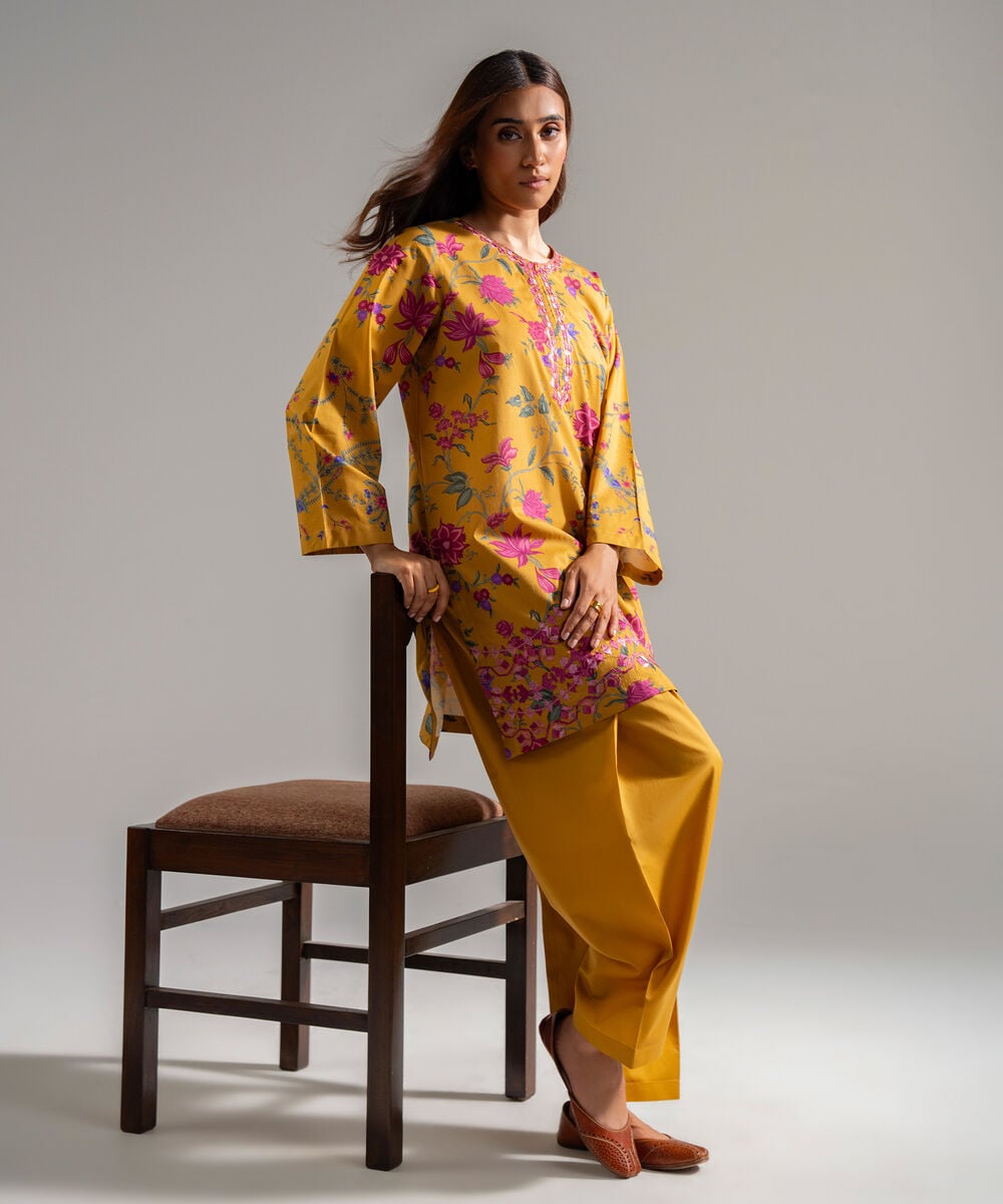 2 Piece - Embroidered Cambric Suit — Sapphire