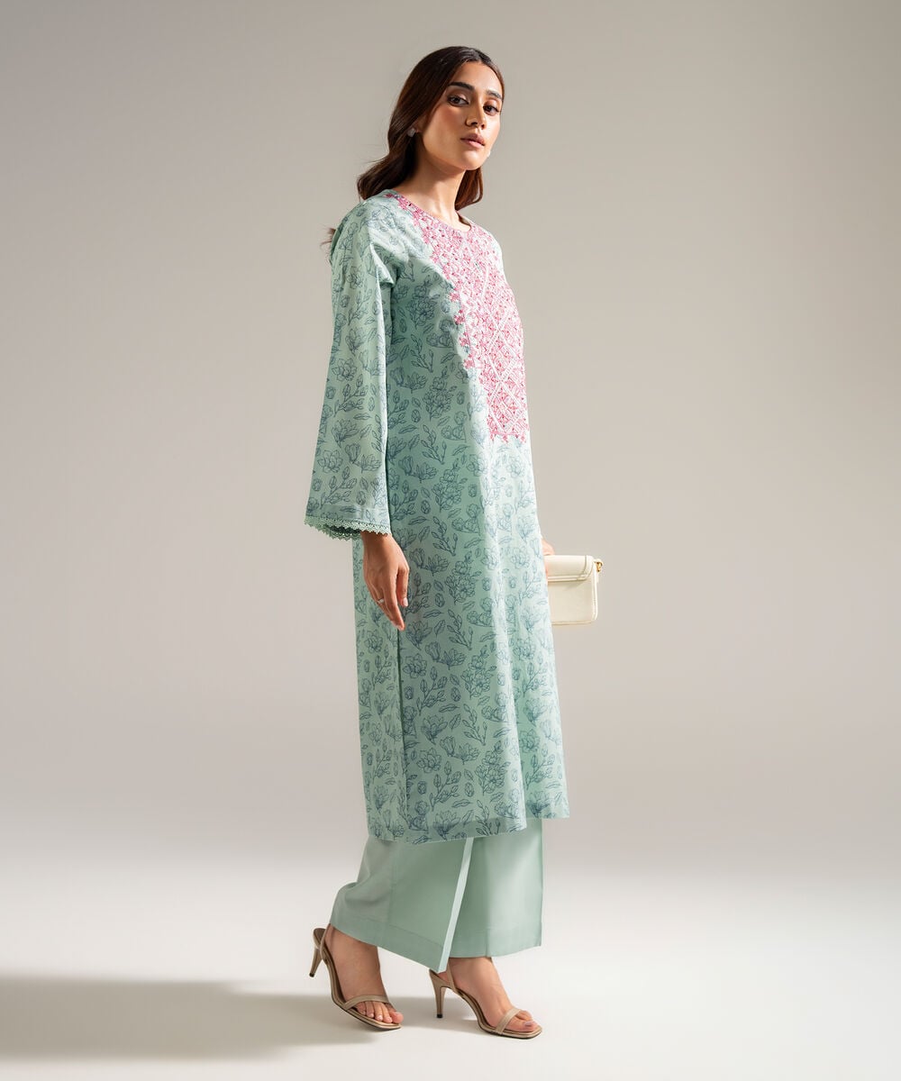 2 Piece - Embroidered Cambric Suit โ Sapphire view 3