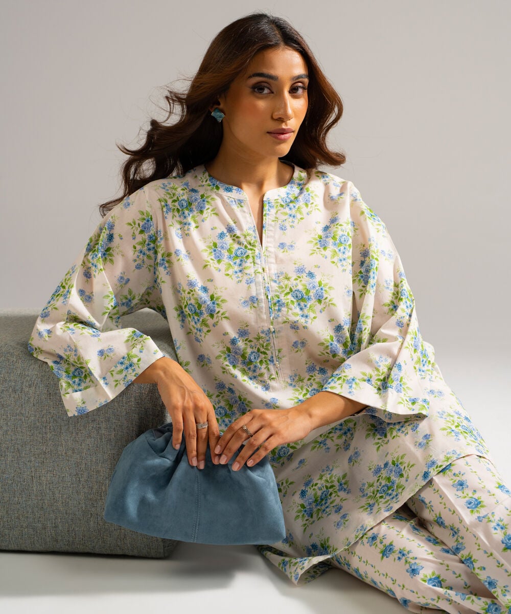 Printed Cambric Culottes — Sapphire