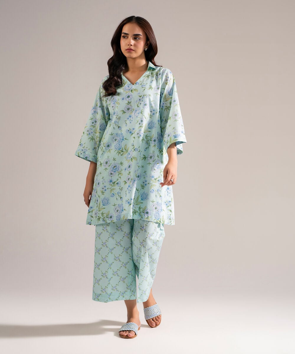 Printed Lawn Shirt โ Sapphire view 3