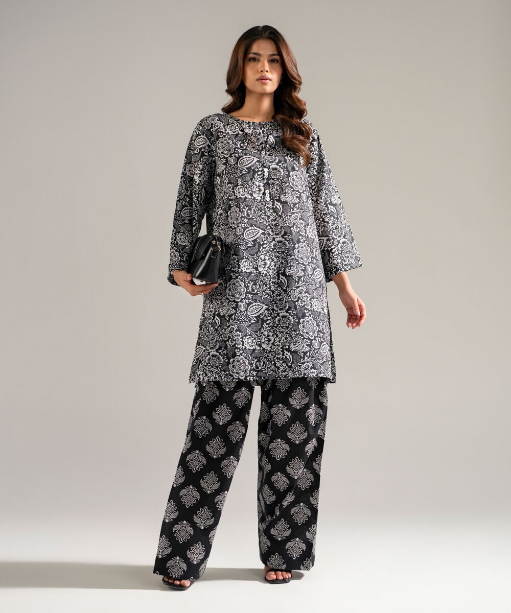 Printed Cambric Shalwar — Sapphire