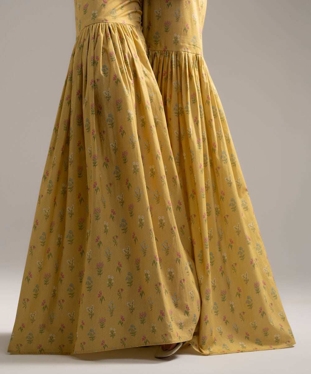 Printed Cambric Gharara — Sapphire view 3