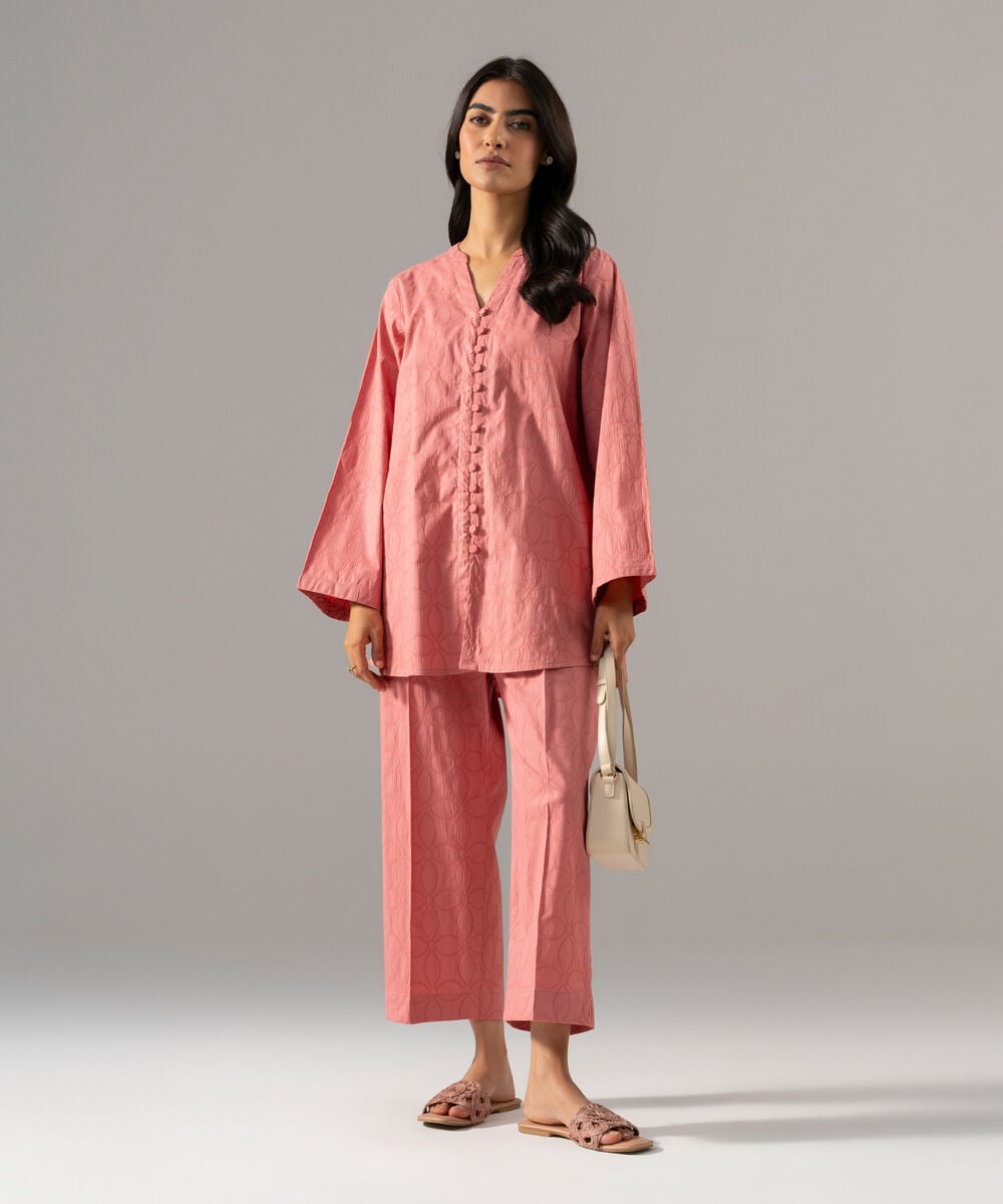 2 Piece - Solid Textured Cotton Suit โ Sapphire view 3