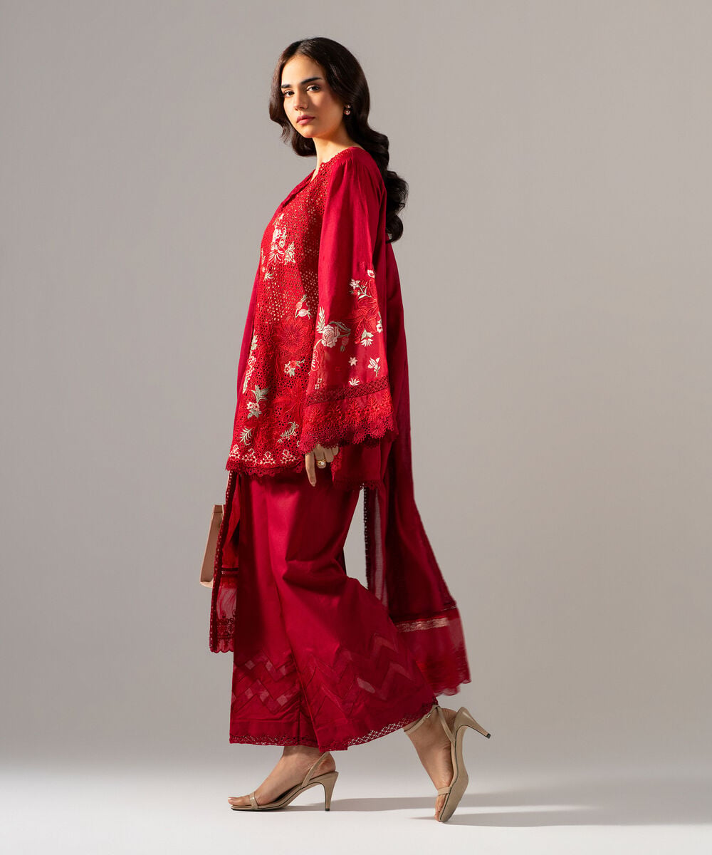 3 Piece - Embroidered Jacquard Suit — Sapphire view 3