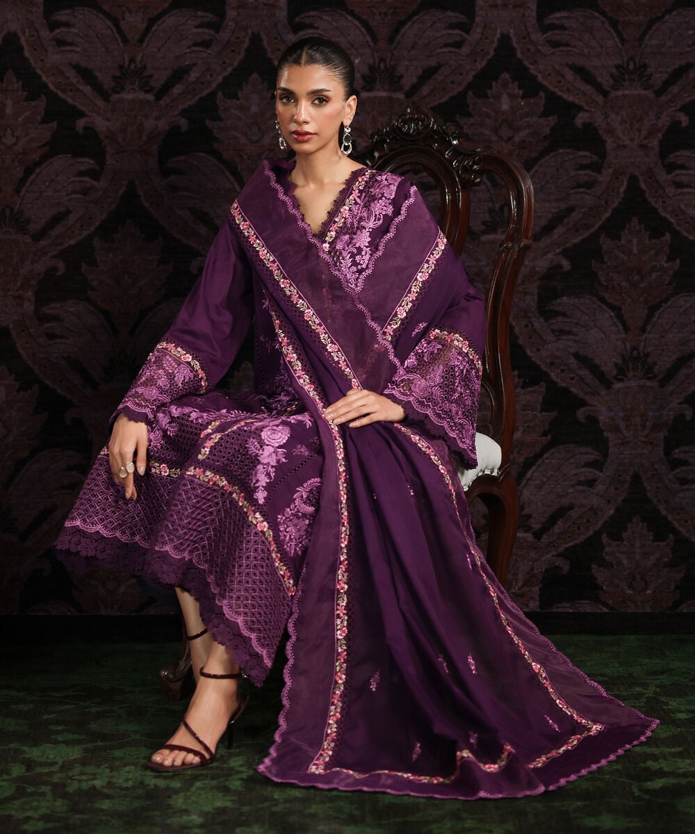 3 Piece - Embroidered Jacquard Suit — Sapphire