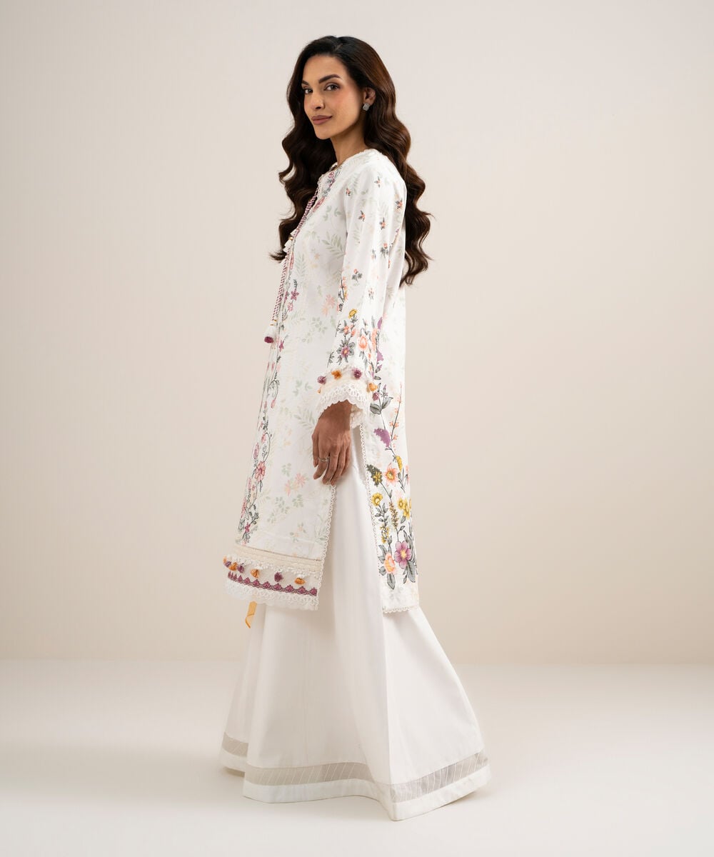 3 Piece - Embroidered Lawn Suit โ Sapphire view 3