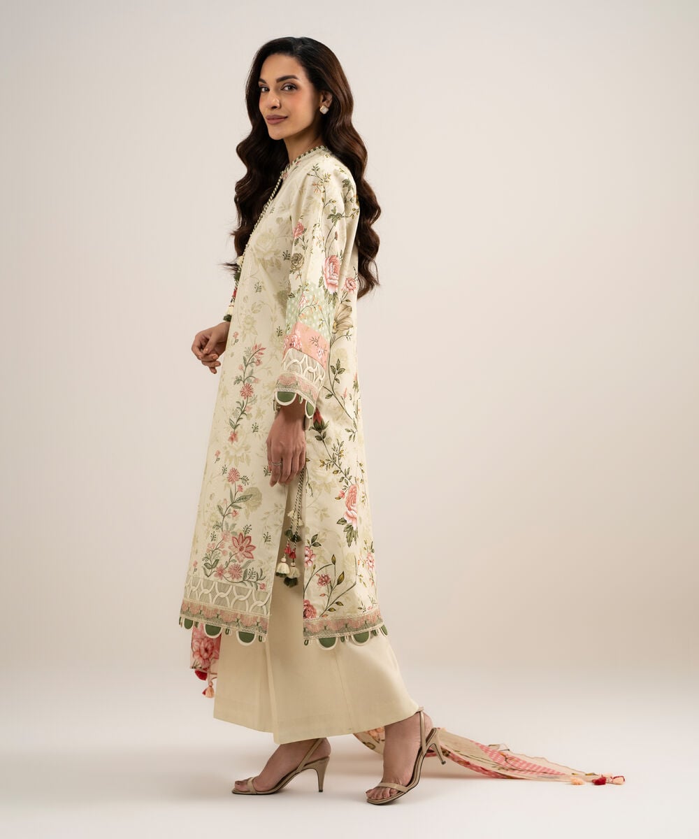 3 Piece - Embroidered Lawn Suit โ Sapphire view 3