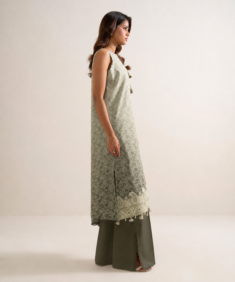 3 Piece - Embroidered Lawn Suit โ Sapphire view 3