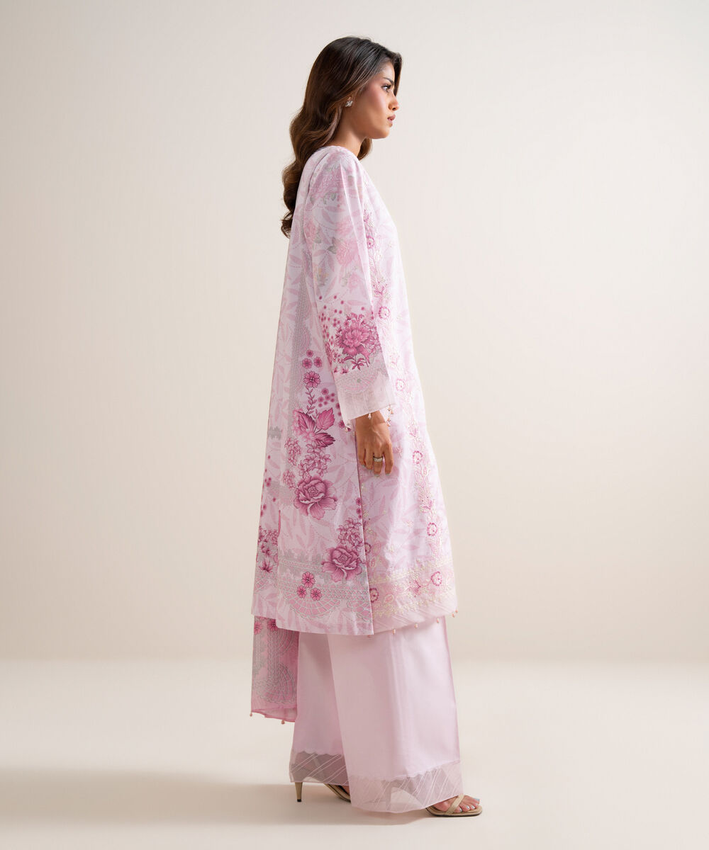 3 Piece - Embroidered Lawn Suit โ Sapphire view 3