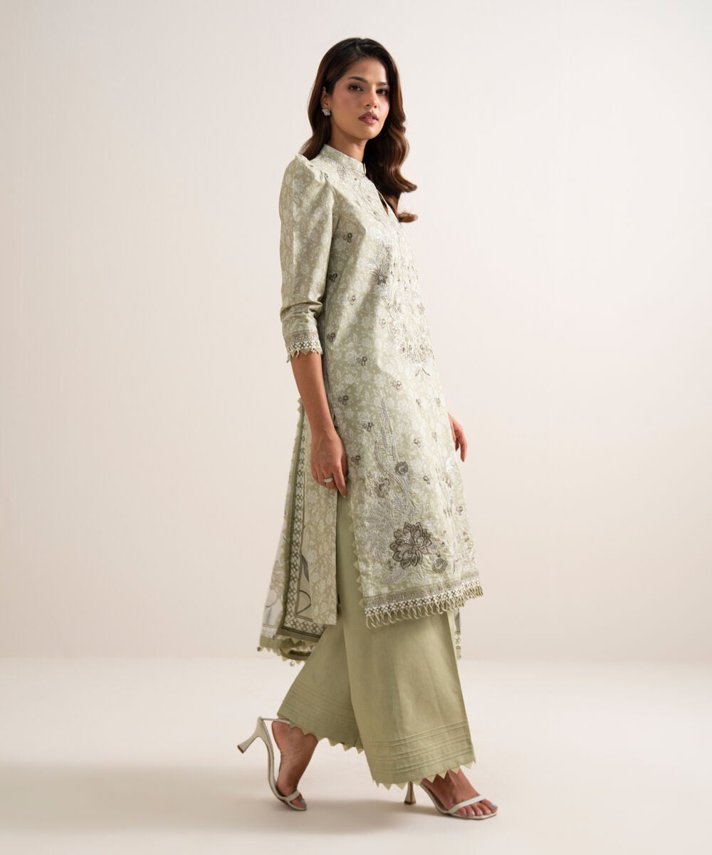 3 Piece - Embroidered Lawn Suit โ Sapphire view 3